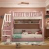 двухъярусная кровать монтана розовая2