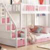 двухъярусная кровать монтана розовая4